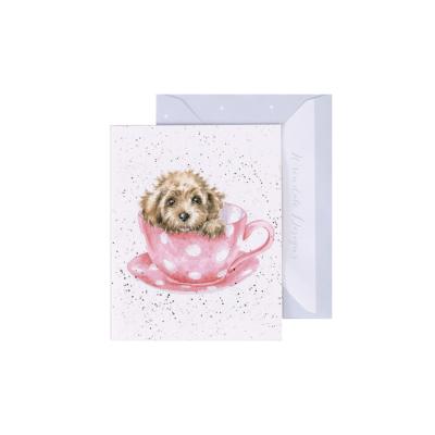 Carte miniature Chiot dans Tasse 9x7 cm Wrendale