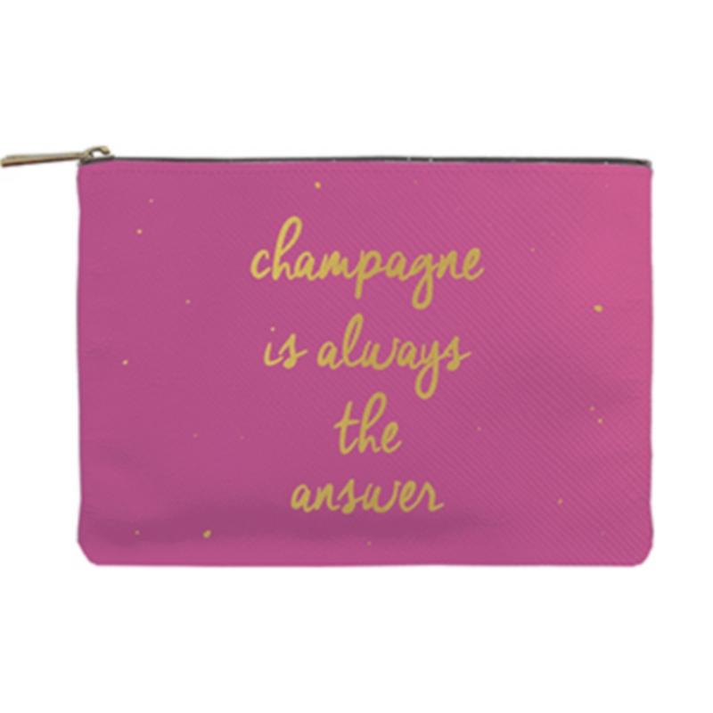 Pochette Citation Champagne Is Always The Answer 16x23cm Pochette Citation Champagne Is Always The Answer 16x23cm