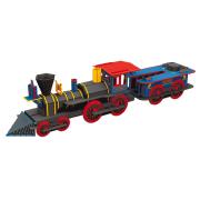 La Locomotive à vapeur en carton à construire Maquette 3D et Livre Sassi Junior