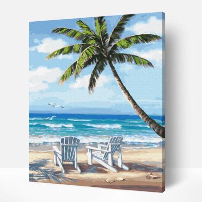 Peinture par numéros Plage Palmier Tableau 40x50 Arty Bee