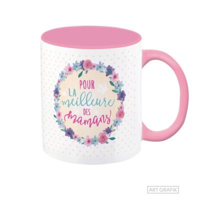 Mug Pour la Meilleure des Mamans Tasse avec anse Rose Art Grafik