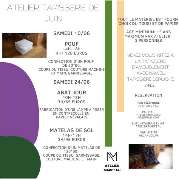 [Termin] Cours de Tapisserie avec Atelier Marceau Juin 2023