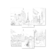 Bloc de coloriage Les villes 20 feuilles A4 250g Odélia E. Colin Clairefontaine