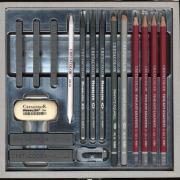 Coffret Dessin et Esquisse Graphite 17 pièces Silver Box Cretacolor