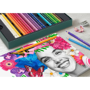Set 32 Crayons de couleur Polychromos et 6 graphite Matt 2 accessoires Faber Castell