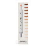 Feutres Graph'It Brush 12 couleurs People Marqueurs à Alcool Double-Pointe Pinceau et Fine