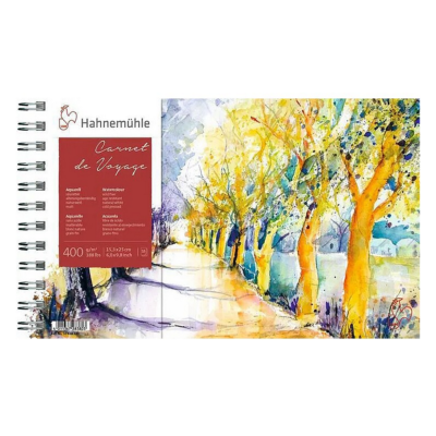 Carnet Voyage Aquarelle 400g 15,3x25cm 15f Spirales Hahnemuhle