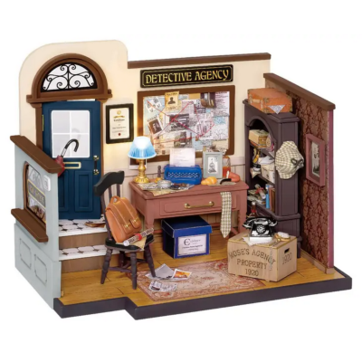 Kit Maquette Bois Miniature Mose's Detective Agency 13x16x20 cm DG157 Rolife