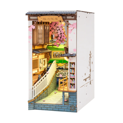 Kit Maquette Serre-livre Ruelle 3D miniature à fabriquer Sakura Densya 19x11x22 cm Bookshelf insert