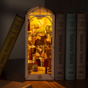 Kit Maquette Book Nook à fabriquer Sunshine Town 18x10x24 cm TGB02 Serre-livres Ruelle 3D miniature