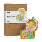 Kit Boîte à musique Coffre Ballerine à fabriquer 11 cm Puzzle 3D Bois mécanisme à manivelle