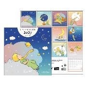 Calendrier mural 2027 Le Petit Prince Dégradé 12 illustrations 16 mois 30X30 cm Kiub