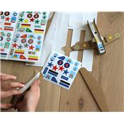 Kit créatif 6 avions en carton à construire avec stickers