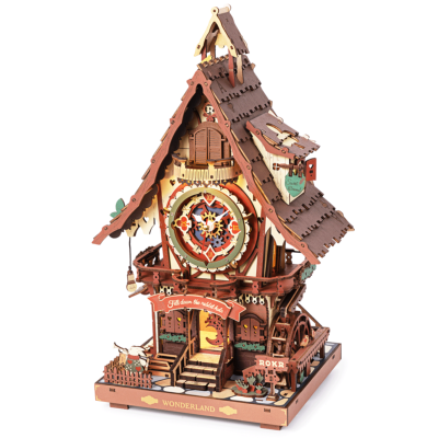 Maquette en bois Horloge à Coucou Colorée LC901C à fabriquer Rokr