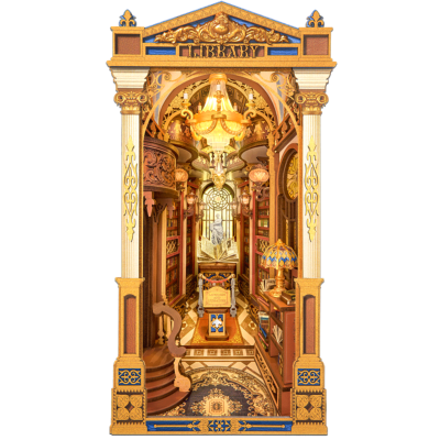 Kit Maquette Book Nook à fabriquer Library of Wonders 14x23x26 cm TGB16 Serre-livres Bibliothèque 3D miniature Rolife