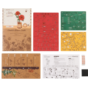 Maquette Bois Pot de Fleurs Camélia Rouge Puzzle 3D de 113 pièces TW031 Rolife