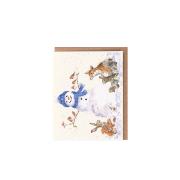 Carte miniature Hiver Bonhomme de neige 9x7 cm Wrendale