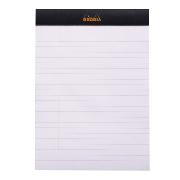 Bloc agrafé Rhodia A5 Black N°16 14,8x21cm 80F ligné + marge 80g