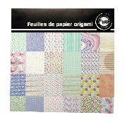 Papier origami 36 feuilles 15 x 15 cm Les Pastels Motifs recto-verso