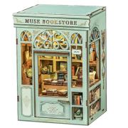 Kit Maquette Book Nook Muse Bookstore 17x12x10 cm Livrairie vert clair 3D avec Porte Cuteebee