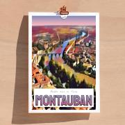 Affiche Montauban Ponts sur le Tarn Poster 30x40 cm Collection 1 Hélidée