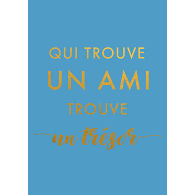 Carte postale Qui trouve un ami trouve un trésor 15x21 cm Kiub
