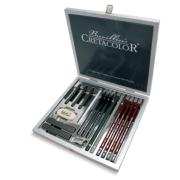 Coffret Dessin et Esquisse Graphite 17 pièces Silver Box Cretacolor