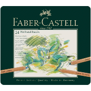 Crayons Pastel Pitt Boite métal 24 couleurs Faber Castell