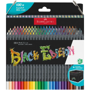 Crayons de couleur Black Edition 100 couleurs Mine tendre Support vertical Faber Castell