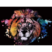 Peinture à gratter Tête de Lion Tableau 30x42 Figure d'Art