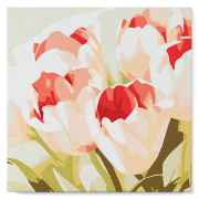 Mini-Peinture par numéros Eclosion Tulipes Tableau 20x20 avec Cadre Figure d'Art