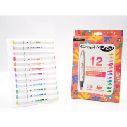 Marqueurs Acrylique Graph'It Go 12 couleurs Floral Double-Pointe Sans amorçage