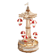 Kit Maquette Parc d'Attractions Tour à Parachutes Puzzle 3D Bois électromécanique 184 pièces EA01 Rokr