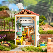 Kit Maquette Bois Ville miniature Boutique Primeur Morning Fruit Store 8.5x6.2x15.3 cm DS009 Rolife