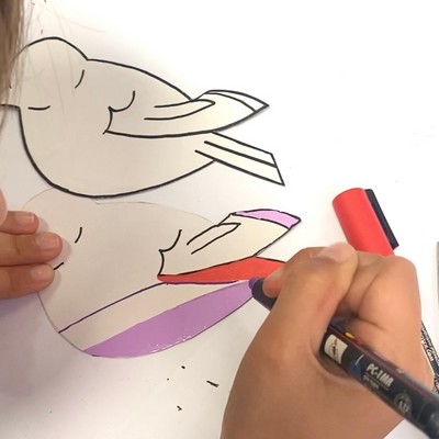 atelier création enfant sculpture d'oiseau dessin