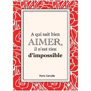 Carte postale Belles Citations Bien Aimer Rien d'Impossible 15x21 cm Kiub