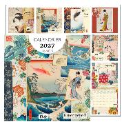 Calendrier mural 2027 Japon 12 illustrations Gwenaëlle Trolez 16 mois 30X30 cm Kiub