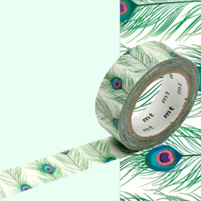 Masking Tape Motif Plumes Paon Rouleau 15mm X 7m