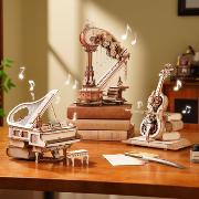 Kit Boîte à musique Harpe à fabriquer H28 cm Puzzle 3D Bois mécanique Magic Harp AMK71 350 pièces Rokr