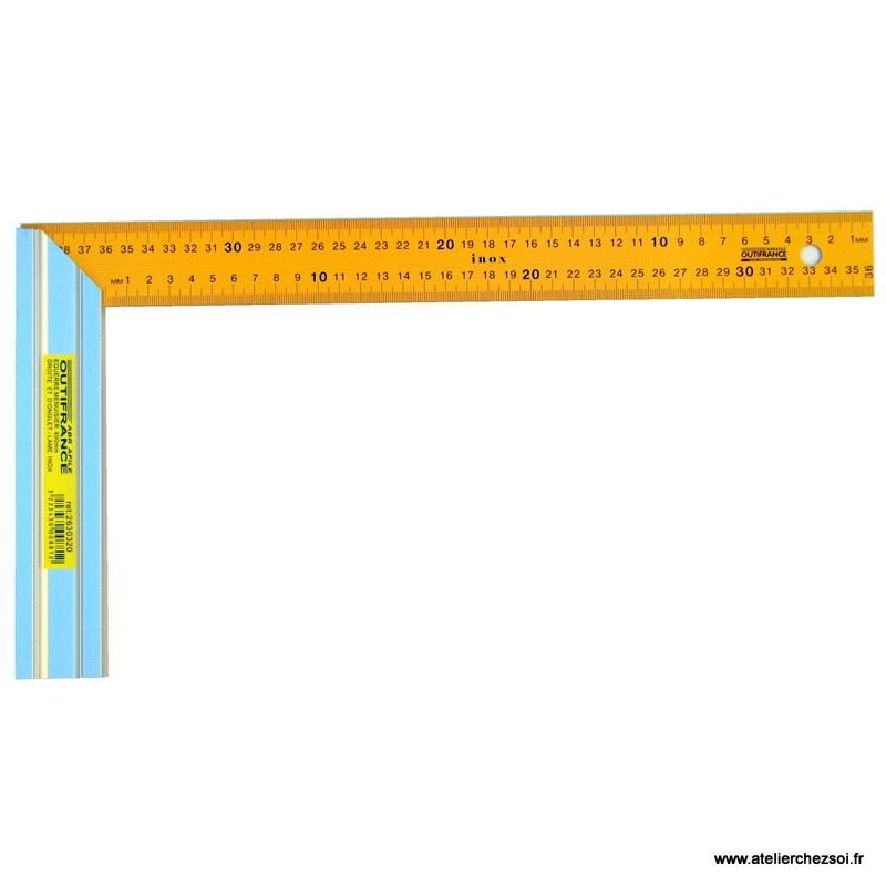 Equerre de menuisier droite avec onglet 30 cm