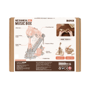 Kit Boîte à musique Harpe à fabriquer H28 cm Puzzle 3D Bois mécanique Magic Harp AMK71 350 pièces Rokr