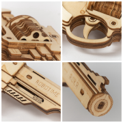 Maquette Bois Pistolet Corsac M60 24cm Puzzle 3D de 102 pièces LQ401 Rokr