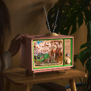 Kit Maquette 3D Puzzle Tram Téléviseur Rose Sakura Dreamy Tour 24x18x36 cm AMT02 Music Dreamer Rolife