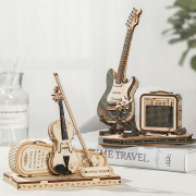 Maquette Bois Musique Guitare Electrique 22 cm Puzzle 3D de 140 pièces TG605K Rolife