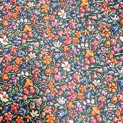 Papier italien imprimé Florentin 904 Fleurs fond noir Feuille 50x70 cm