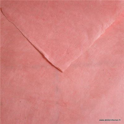 Papier népalais uni couleur Rose Pétale 50x75 cm