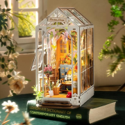 Kit Maquette Book Nook à fabriquer Véranda Garden House 18x10x24 cm TGB06 Serre-livres 3D Jardin miniature
