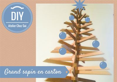 Tuto Grand sapin de Noël en carton ondulé home-made - Fiche créative