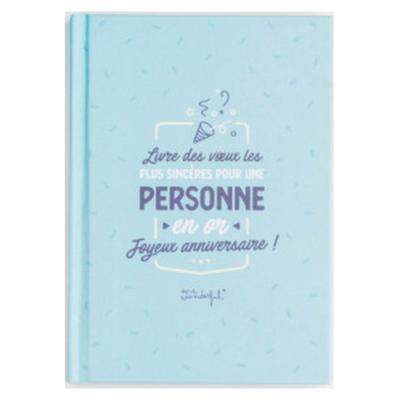 Mini Livre Voeux sincères pour une personne en or Joyeux anniversaire Mr Wonderful