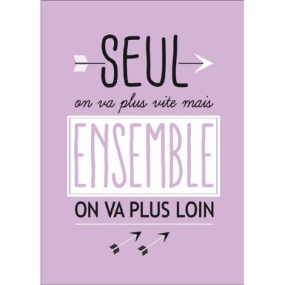 Carte postale message Ensemble on va plus loin 15x21 cm Kiub